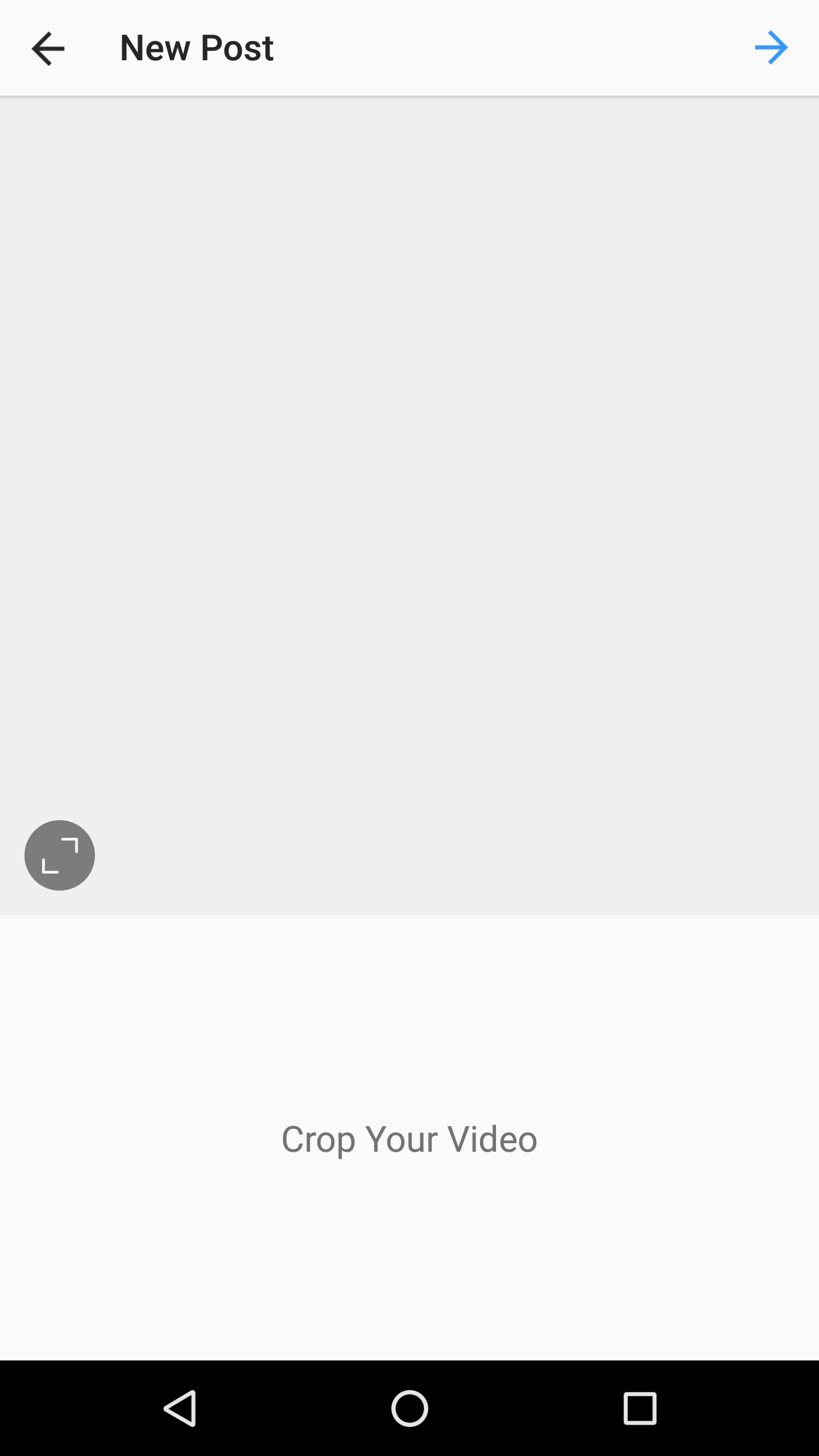 Instagram blank video preview